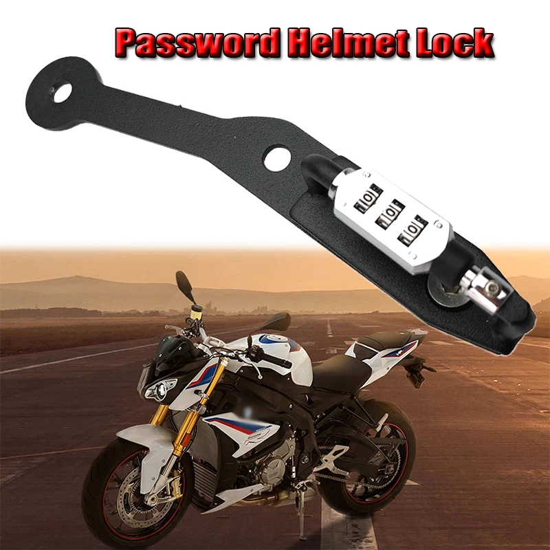 

For BMW S1000R S1000XR S1000RR HP4 2009-2019 2017 2018 Motorcycle Helmet Lock Password Mount Hook Black Side Security Anti-theft