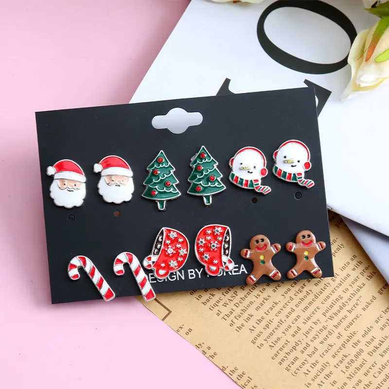 Christmas Earrings Set 2021 New Old Man Tree Snowman Hat Biscuit Man Alloy European and American Cross-border Set of Decorations
Christmas Earrings Set 2021 New Old Man Tree Snowman Hat Biscuit Man Alloy European and American Cross-border Set of Decorations