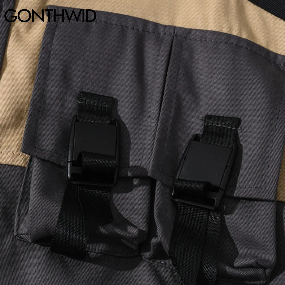 GONTHWID Cargo Jackets Streetwear Hip Hop Buckles Multi Pockets Color Block Patchwork Coats Mens Fashion Harajuku Tops Outwear
GONTHWID Cargo Jackets Streetwear Hip Hop Buckles Multi Pockets Color Block Patchwork Coats Mens Fashion Harajuku Tops Outwear