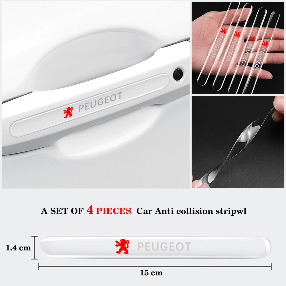 4pcs Car Stickers Door Anti-collision Transparent Side Edge Protection for Peugeot 206 308 307 207 208 3008 407 508 2008 RCZ
4pcs Car Stickers Door Anti-collision Transparent Side Edge Protection for Peugeot 206 308 307 207 208 3008 407 508 2008 RCZ