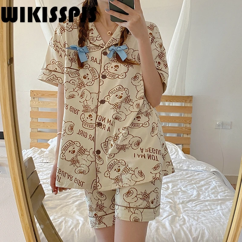 Summer Cute Short Sleeve Shorts Two Piece Home Clothes Fashion Pajamas for Teen Girls Kawaii Pajama Women Pajamas Sleepwear
Summer Cute Short Sleeve Shorts Two Piece Home Clothes Fashion Pajamas for Teen Girls Kawaii Pajama Women Pajamas Sleepwear