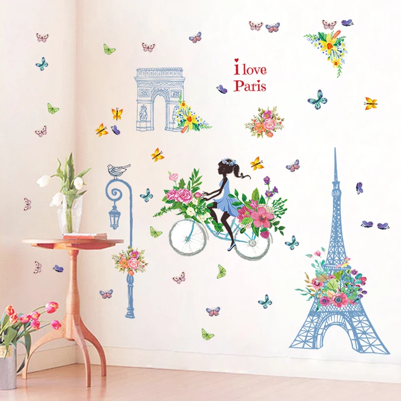 Romantic Paris Wall Sticker For Kids Rooms Eiffel Tower Flower Butterfly Fairy Girl Riding Wall Art Decal Home Decor Mural
Romantic Paris Wall Sticker For Kids Rooms Eiffel Tower Flower Butterfly Fairy Girl Riding Wall Art Decal Home Decor Mural