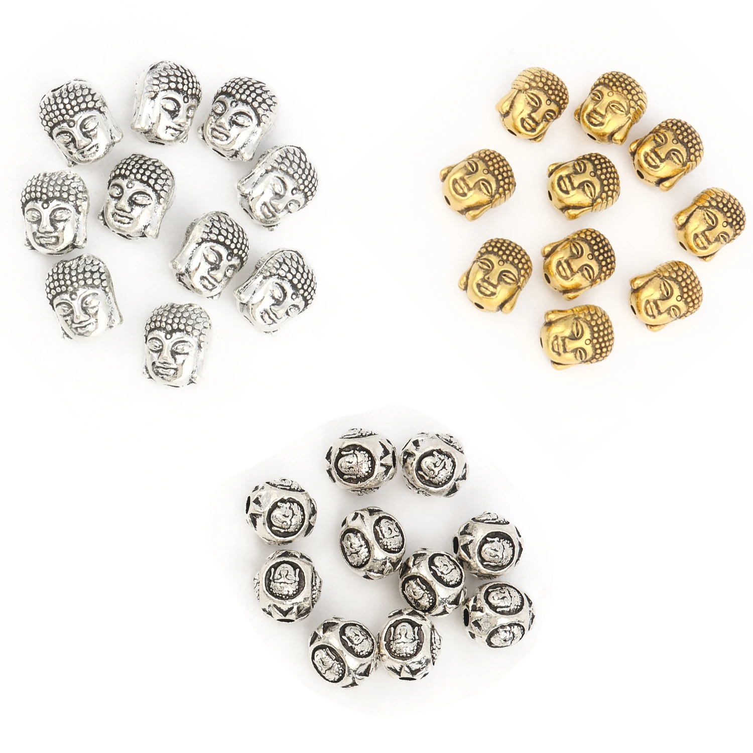 10pcs/lot Antique Silver Gold Plated Buddha Head Beads Round Metal Spacer Beads For Jewelry Making DIY Charms Necklace Bracelet
10pcs/lot Antique Silver Gold Plated Buddha Head Beads Round Metal Spacer Beads For Jewelry Making DIY Charms Necklace Bracelet