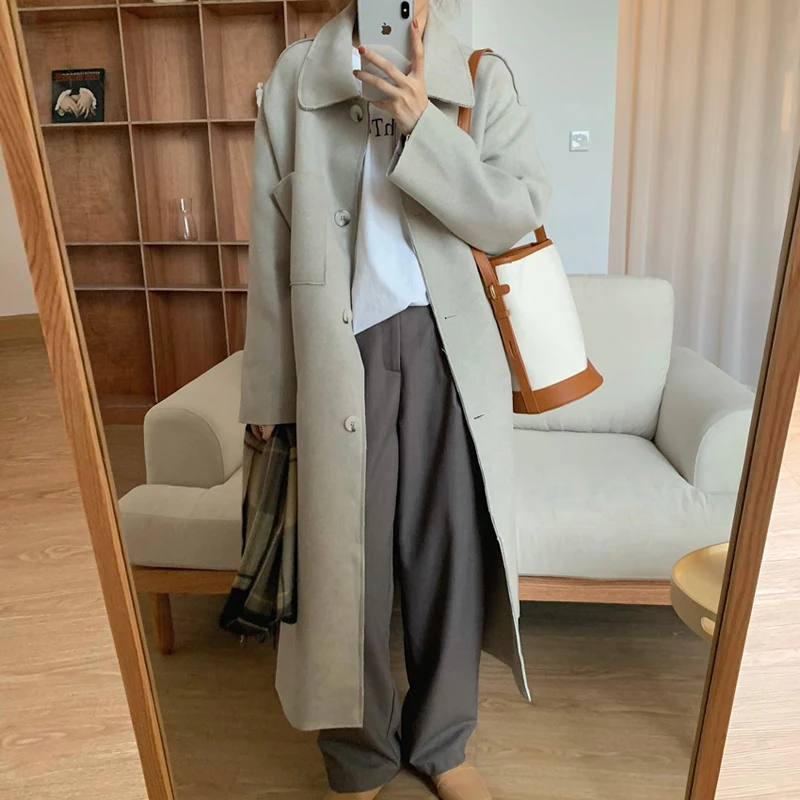 Alien Kitty 2021 New Retro Blends Women Solid Coats Single Breasted Wool Winter Outwear Elegant Loose Female Casual Long Clothe
Alien Kitty 2021 New Retro Blends Women Solid Coats Single Breasted Wool Winter Outwear Elegant Loose Female Casual Long Clothe