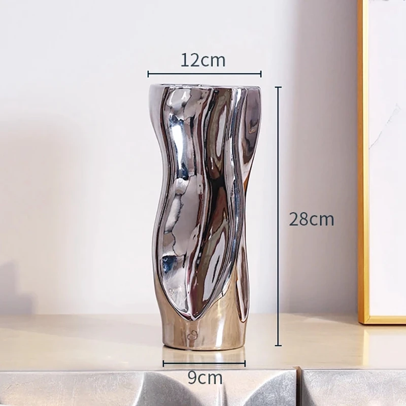 1Pcs Creative Silver Ceramic Vase Simple Living Room Dining Table Home Decoration Ornaments Silver Vase Decoration
1Pcs Creative Silver Ceramic Vase Simple Living Room Dining Table Home Decoration Ornaments Silver Vase Decoration
