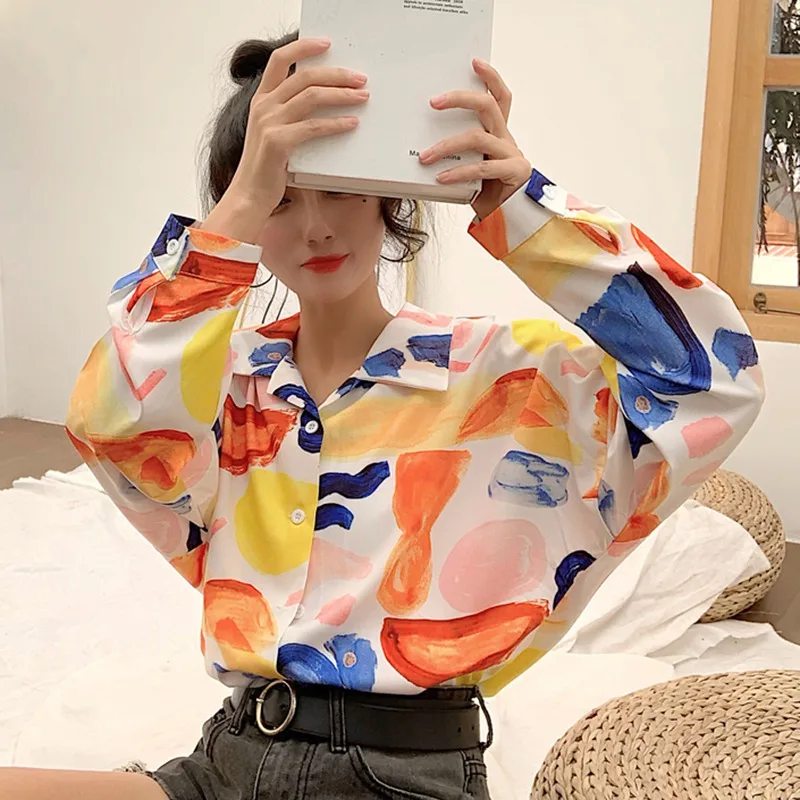 Korean Style Casual Blouse Women Top Fashion Printing Long-sleeved Turn-down Collar Shirt Women Loose Shirts femininas blusas
Korean Style Casual Blouse Women Top Fashion Printing Long-sleeved Turn-down Collar Shirt Women Loose Shirts femininas blusas