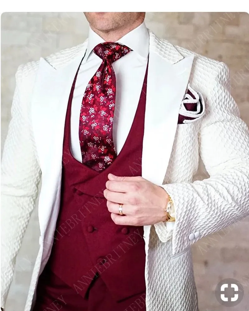 ANNIEBRITNEY New Red Peaked Lapel Mens Suit Set Formal Wedding Prom Groom Tuxedo Custom Made Personal Big Size Jacket Pants 2019 | Мужская