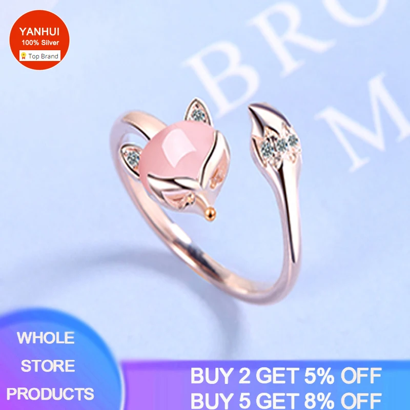 YANHUI Original 925 Solid Silver New Woman Fashion Jewelry High Quality Crystal Zircon Agate Fox Ring Size Adjustable Ring XR321
YANHUI Original 925 Solid Silver New Woman Fashion Jewelry High Quality Crystal Zircon Agate Fox Ring Size Adjustable Ring XR321