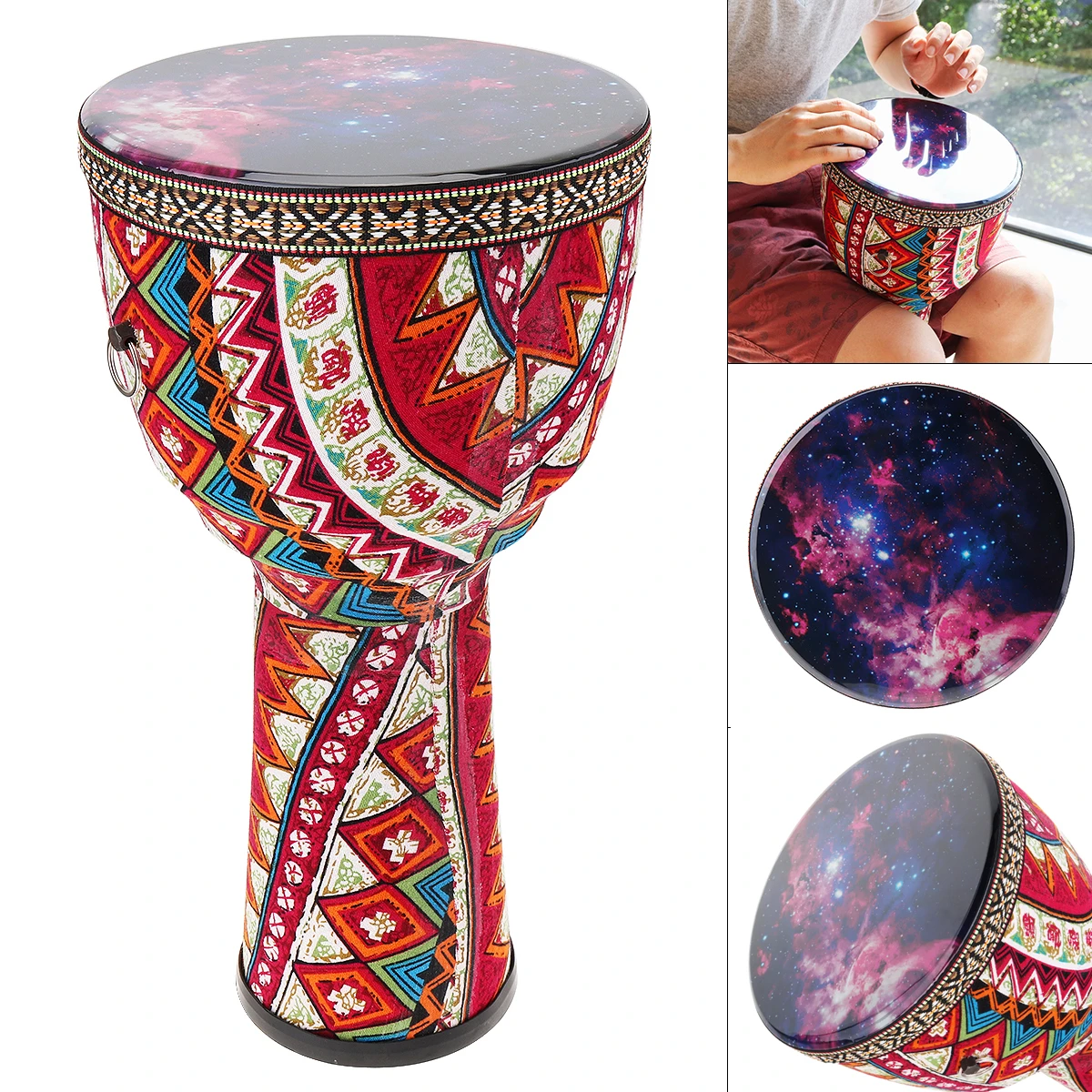 Цветной барабан для Djembe 8 дюймов АБС пластик бочка ПВХ звездное небо кожа детский