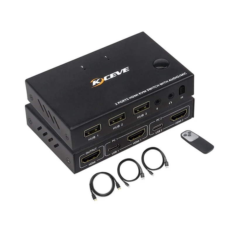 HDMI 2-портовый KVM-переключатель, 2 группы HD-видеоисточников и USB-переключатель, Адаптивное Edid/Hdcp Описание
HDMI 2-портовый KVM-переключатель, 2 группы HD-видеоисточников и USB-переключатель, Адаптивное Edid/Hdcp Описание