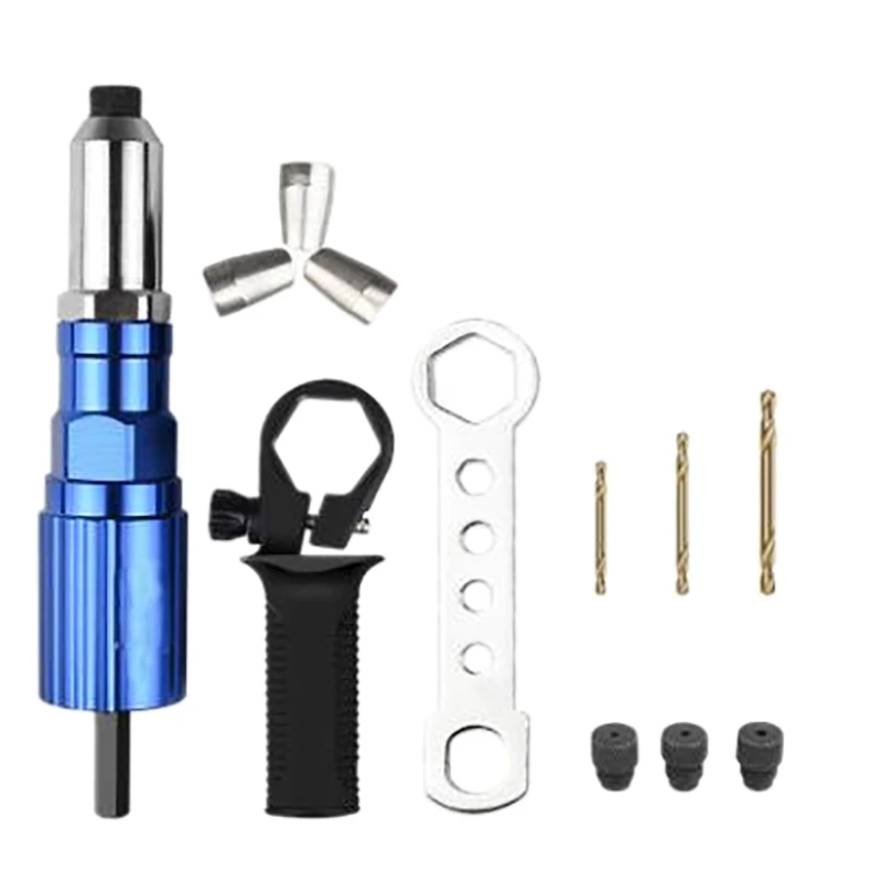 Electric Rivet Gun Riveting Adapter Insert Cordless Drill Aluminum Rivet Nut Riveter Insert Nail Power Tools Acessories 
Electric Rivet Gun Riveting Adapter Insert Cordless Drill Aluminum Rivet Nut Riveter Insert Nail Power Tools Acessories