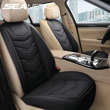 SEAMETAL Wrapped Car Seat Cover Anti Scratch Wear-Resistant Vehicle Seat Protector Cushion PU Leather Breathable Auto Chair Pad