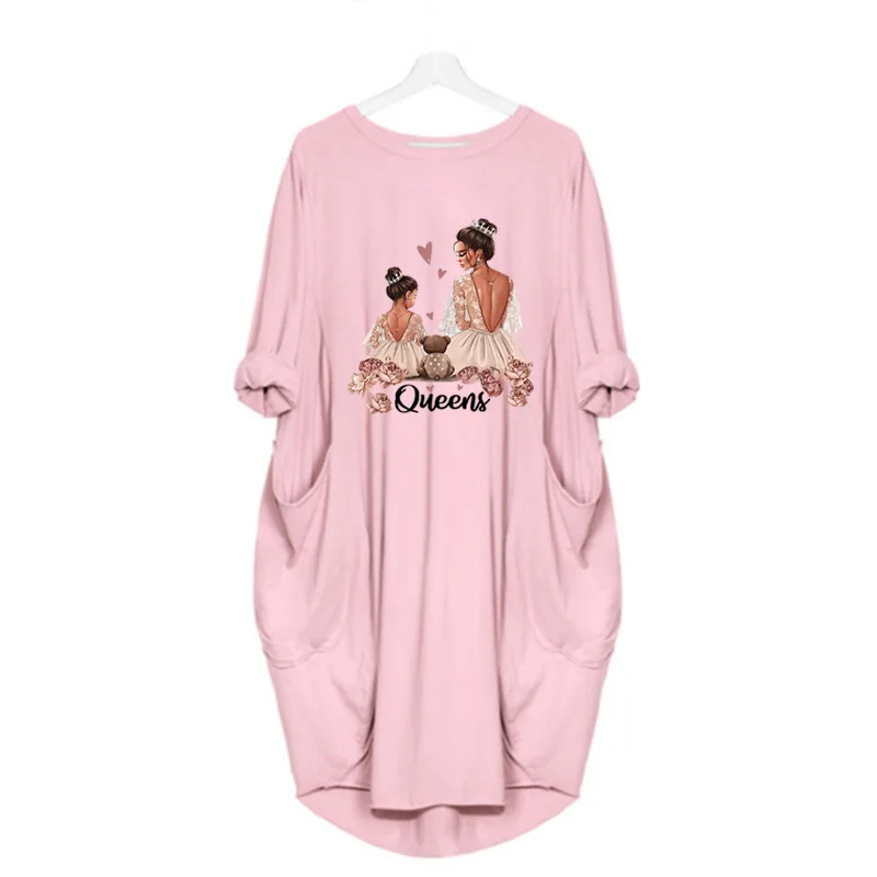 Midi Dresses Autumn Clothes Women Loose Long Sleeve Girl&mom Print Pockets Solid Casual Party Femme Robe Sweet Dress Vintage
Midi Dresses Autumn Clothes Women Loose Long Sleeve Girl&mom Print Pockets Solid Casual Party Femme Robe Sweet Dress Vintage