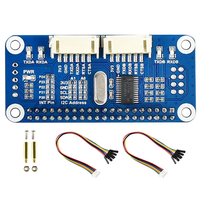 Плата расширения для Raspberry Pi 4B/3B/Zero SC16IS752 I2C, двухсторонний модуль последовательного порта Uart
Плата расширения для Raspberry Pi 4B/3B/Zero SC16IS752 I2C, двухсторонний модуль последовательного порта Uart