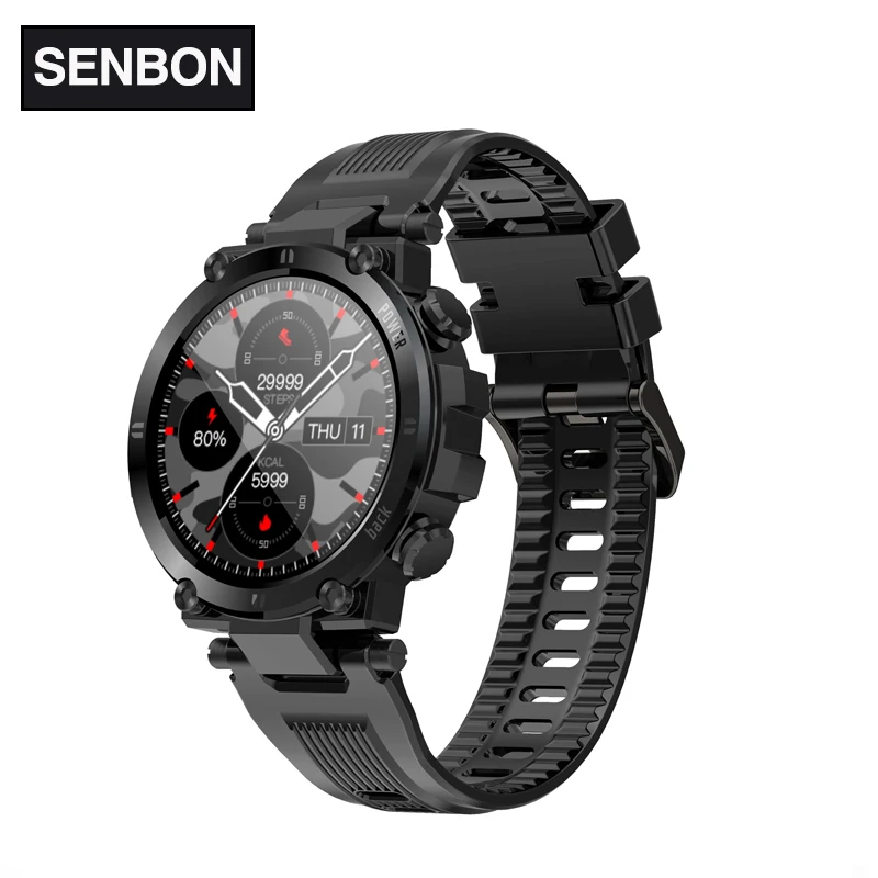 Умные часы SENBONO D13 Для мужчин Смарт 2021 Часы Smartwatch для IOS Android телефон сердечного