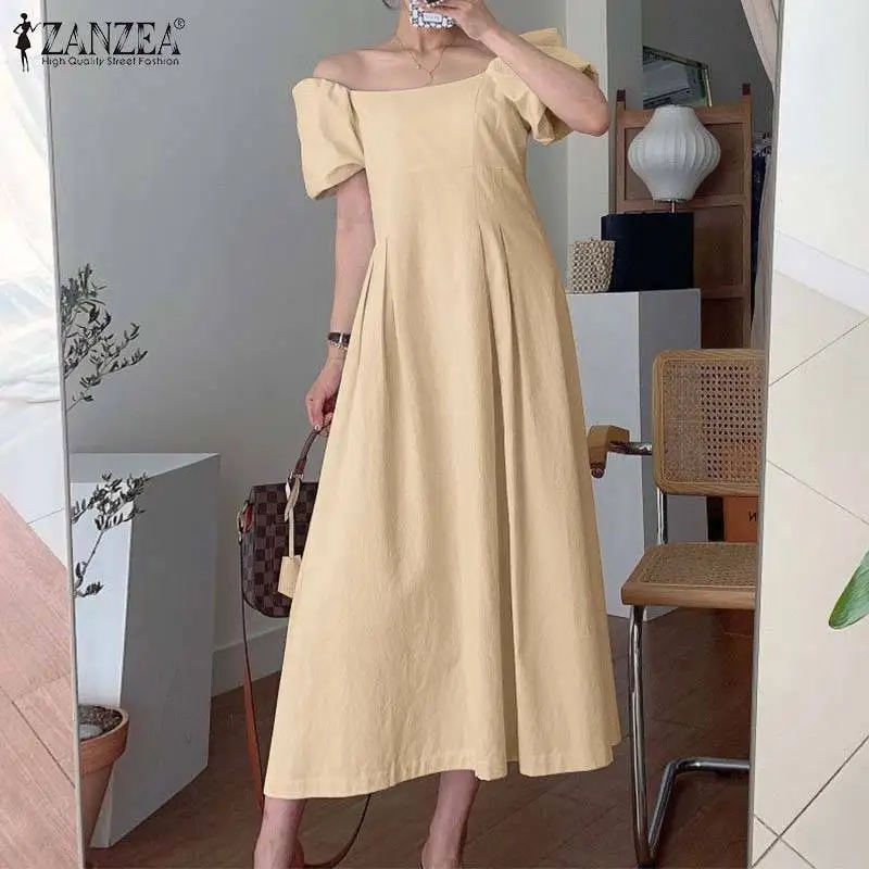 Summer Womens Elegant Maxi Dress 2021 Fashion Solid Swing Robe Femme ZANZEA Puff Sleeve Cotton Vestidos Party Lady Long Dresses
Summer Womens Elegant Maxi Dress 2021 Fashion Solid Swing Robe Femme ZANZEA Puff Sleeve Cotton Vestidos Party Lady Long Dresses