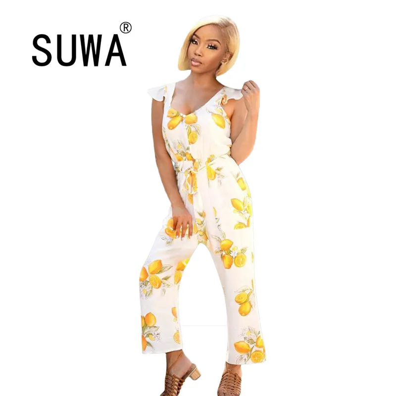 2020 High Street Women Summer Tropical Printed Jumpsuits Sleeveless Belted Classy Jumpsuits Romper Overalls Streetwear
2020 High Street Women Summer Tropical Printed Jumpsuits Sleeveless Belted Classy Jumpsuits Romper Overalls Streetwear