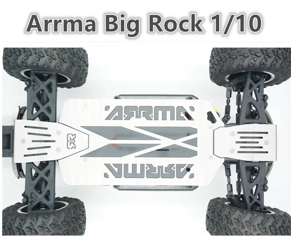Комплект защитных пластин шасси из нержавеющей стали GPM для ARRMA 1/10 4WD BIG ROCK CREW CAB 4X4 3S