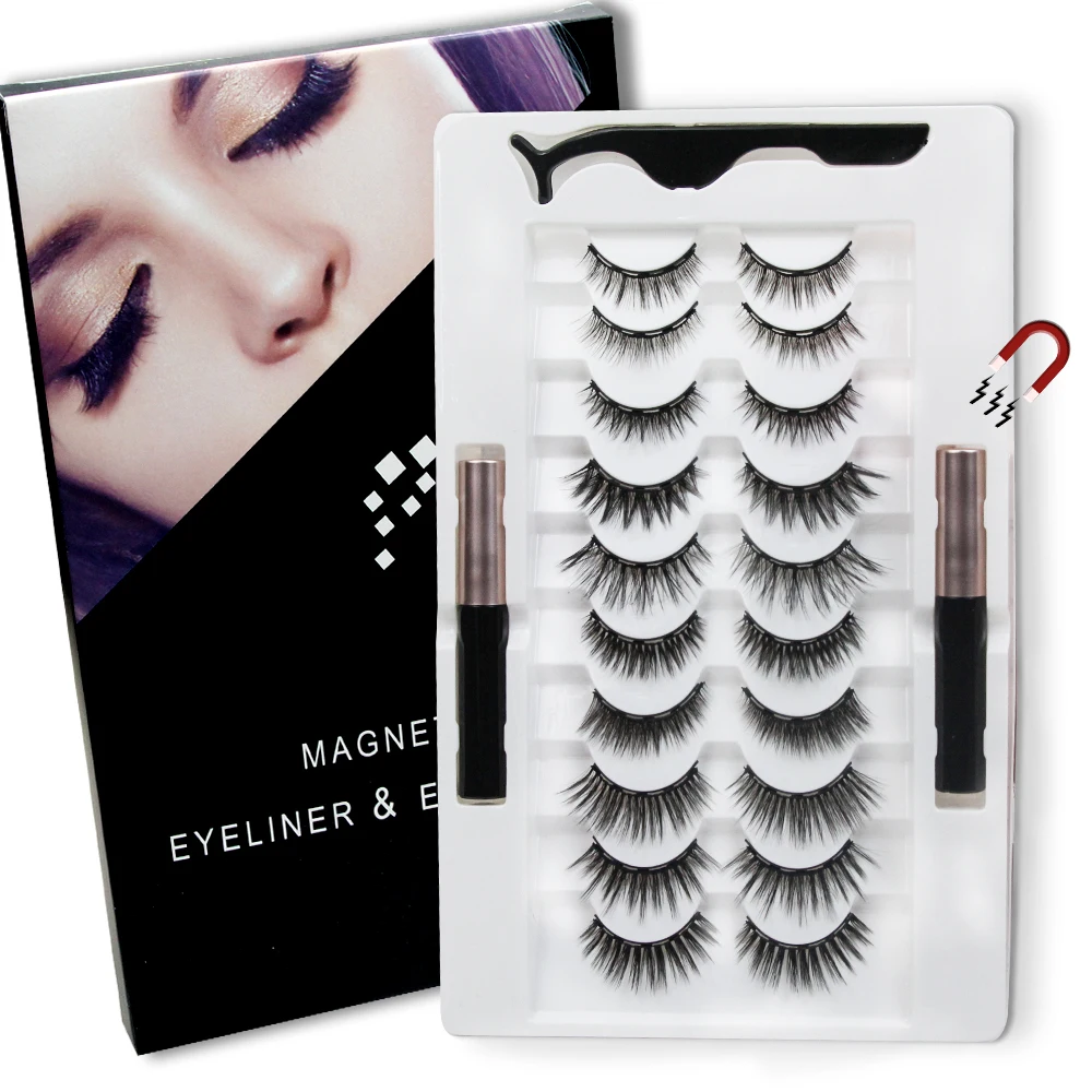 10 Pairs Mixed Magnetic False Strip Lashes Makeup Set Professional Magnetic Eyelash & Eyeliner Extension Charming Eye Makeup Kit
10 Pairs Mixed Magnetic False Strip Lashes Makeup Set Professional Magnetic Eyelash & Eyeliner Extension Charming Eye Makeup Kit