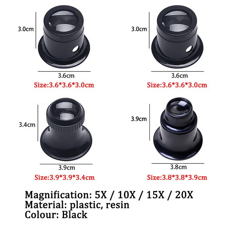 Jeweler Watch Magnifier Tool 20X/15X/10X/5X Monocular Magnifying Glass Loupe Lens Eye Magnifier Len Repair Kit Tool
Jeweler Watch Magnifier Tool 20X/15X/10X/5X Monocular Magnifying Glass Loupe Lens Eye Magnifier Len Repair Kit Tool