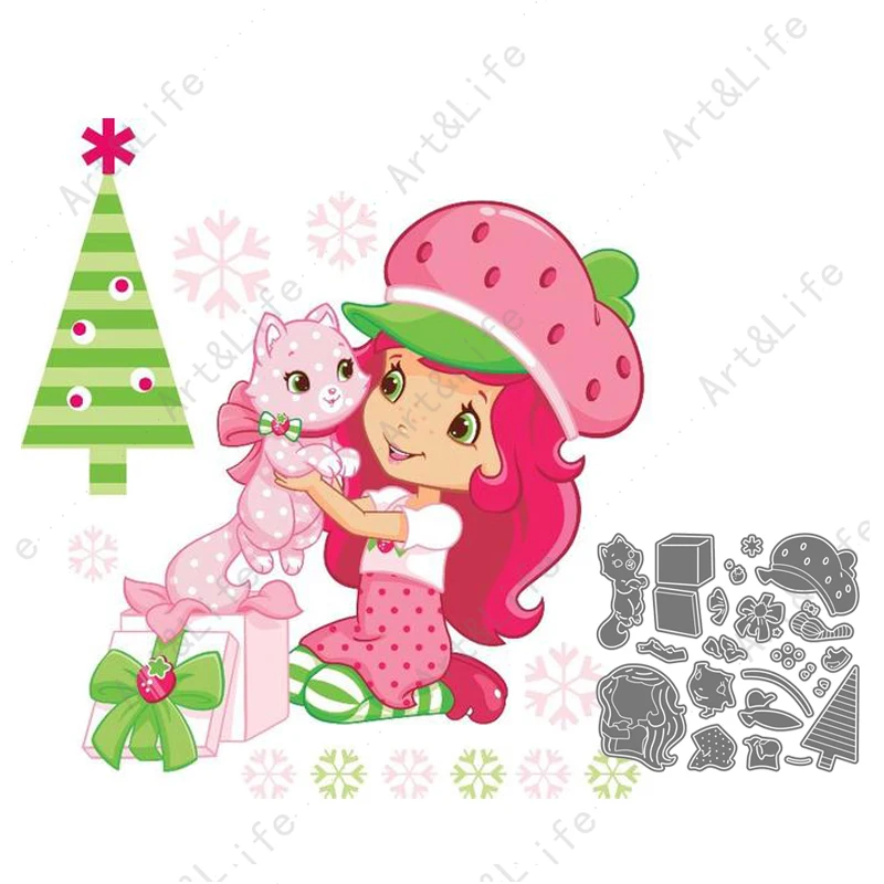 New Metal Steel Cutting Dies Cute Strawberry Girl with Cat Stencils for Scrapbooking DIY Album Paper Cards Embossing Stamps Die
New Metal Steel Cutting Dies Cute Strawberry Girl with Cat Stencils for Scrapbooking DIY Album Paper Cards Embossing Stamps Die
