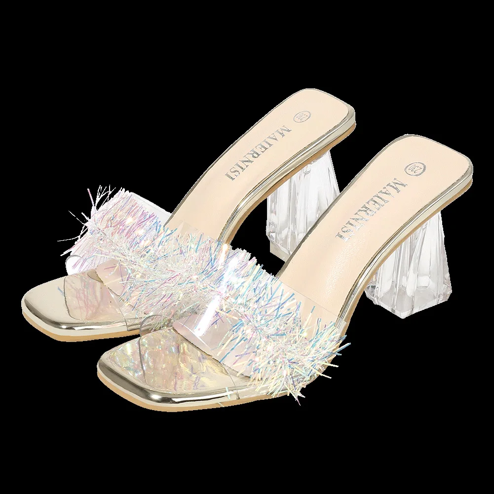 2021 Summer New Women Shoes Clear Heels Slippers Square End Peep Toe Female Sandals Sexy Crystal Cup Transparent Mules Big 35-46
2021 Summer New Women Shoes Clear Heels Slippers Square End Peep Toe Female Sandals Sexy Crystal Cup Transparent Mules Big 35-46