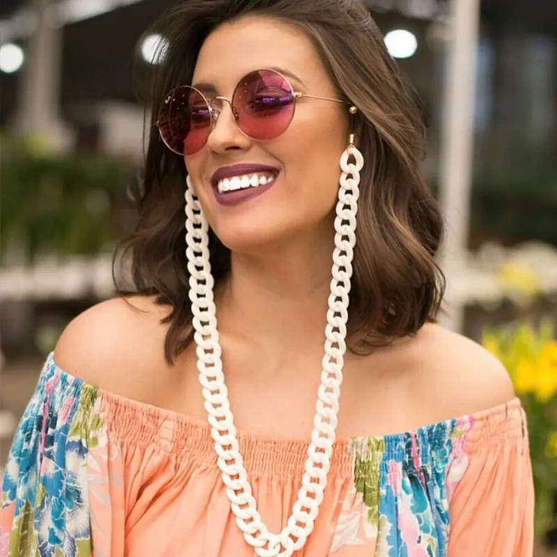 Fashion Acrylic Sunglasses Chains Lanyard Women Anti-slip Reading Glasses Chains Neck Chains Largands Cord Holder Strap Rope
Fashion Acrylic Sunglasses Chains Lanyard Women Anti-slip Reading Glasses Chains Neck Chains Largands Cord Holder Strap Rope