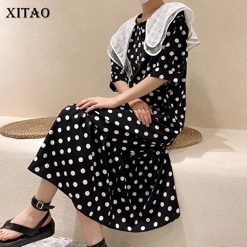 XITAO Dot Print Dress Contrast Color Irregular Splicing O-neck Collar Summer New Casual Fashion Loose Large Sizer Women WMD1824
XITAO Dot Print Dress Contrast Color Irregular Splicing O-neck Collar Summer New Casual Fashion Loose Large Sizer Women WMD1824