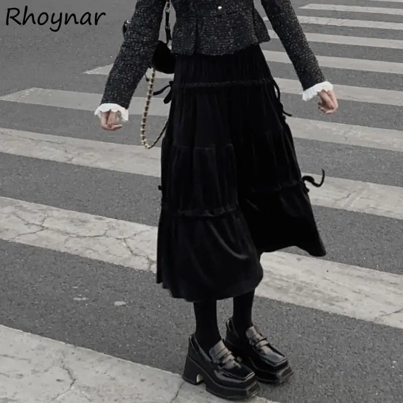 Skirts Women Velvet Black Midi Elegant Classy Ladies Autumn Winter Fashion French Style Ruffles A-line Leisure Young Dating New
Skirts Women Velvet Black Midi Elegant Classy Ladies Autumn Winter Fashion French Style Ruffles A-line Leisure Young Dating New