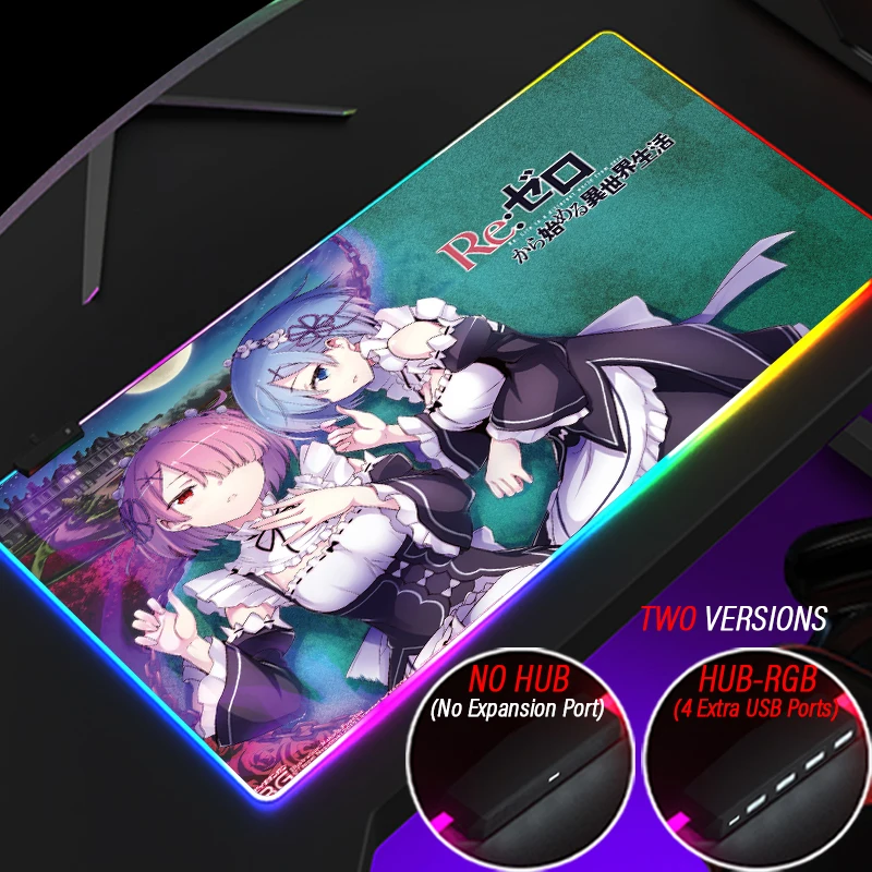 Anime Emilia DIY Waterproof Large Cute Mouse Pad Re zero RGB Illuminate Carpet Gaming HUB 4 Port USB Rem Ram Read-write Mat
Anime Emilia DIY Waterproof Large Cute Mouse Pad Re zero RGB Illuminate Carpet Gaming HUB 4 Port USB Rem Ram Read-write Mat