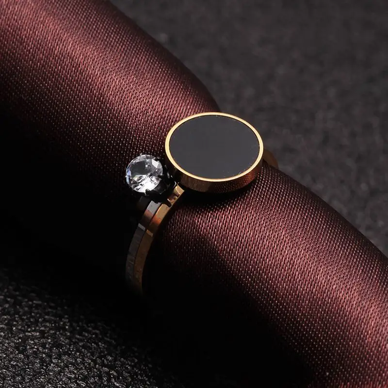 Charms Stainless Steel Crystal Wedding Party Fashion Rings Brand Black Round Men Women Finger Rings Jewelry Birthday Gift
Charms Stainless Steel Crystal Wedding Party Fashion Rings Brand Black Round Men Women Finger Rings Jewelry Birthday Gift
