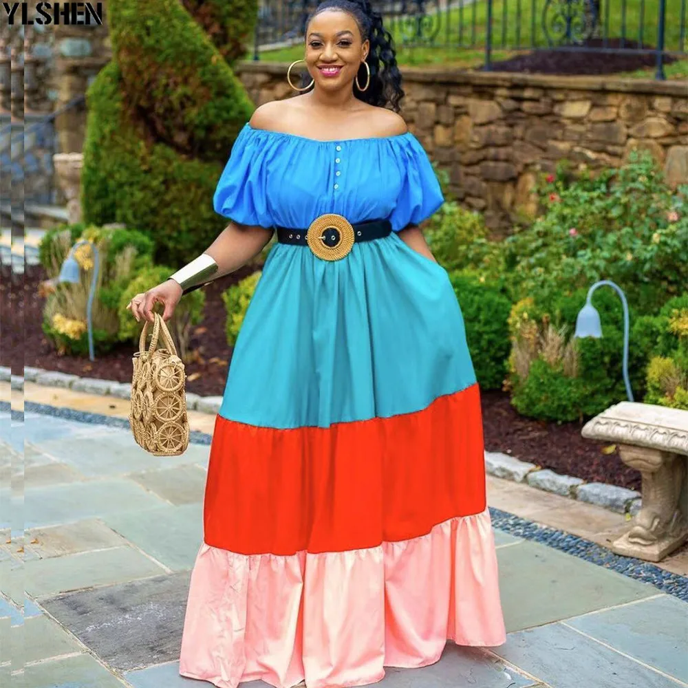 African Long Maxi Dress Women's Rainbow Slash Neck Off The Shoulder Backless Daily Evening Party Dress African Dresses For Women
African Long Maxi Dress Women's Rainbow Slash Neck Off The Shoulder Backless Daily Evening Party Dress African Dresses For Women