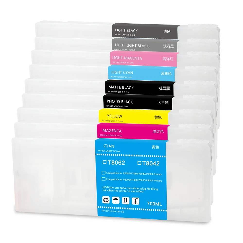1set refillable cartridge for EPSON SC P6000 and 2 sets chips + 1set refillable cartridge for EPSON F2130 and 2 sets chips
1set refillable cartridge for EPSON SC P6000 and 2 sets chips + 1set refillable cartridge for EPSON F2130 and 2 sets chips