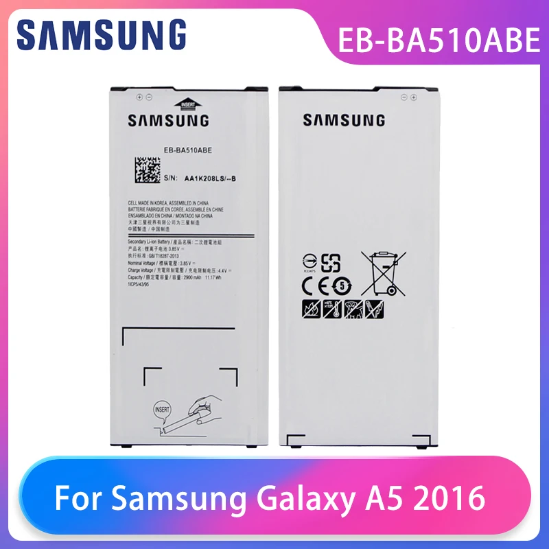 Оригинальный аккумулятор для телефона Samsung Galaxy A5 2016 A510 A510F A5100 EB-BA510ABE батареи Samsung большой емкости 2900 мАч
Оригинальный аккумулятор для телефона Samsung Galaxy A5 2016 A510 A510F A5100 EB-BA510ABE батареи Samsung большой емкости 2900 мАч