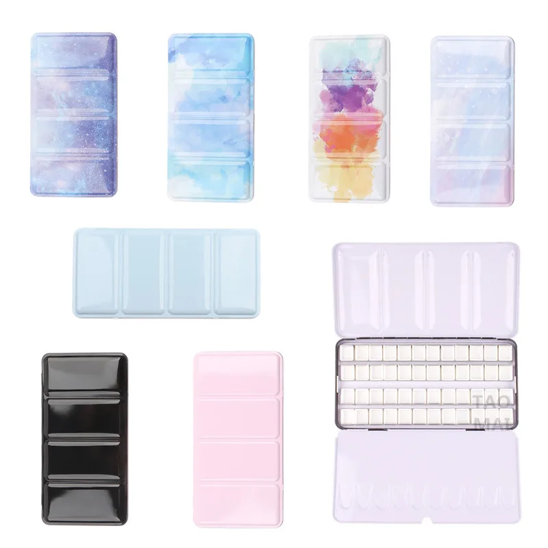 48 Grids Portable Color Box Palette Watercolor Paint Sub-packing Box Tri-fold Card Slot Iron Box Sketch Painting Art Supplies
48 Grids Portable Color Box Palette Watercolor Paint Sub-packing Box Tri-fold Card Slot Iron Box Sketch Painting Art Supplies
