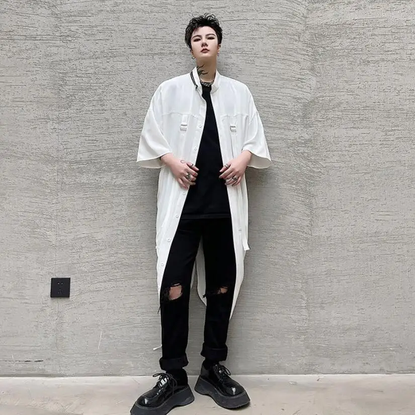 Spring Summer Man Harajuku Casual Long Shirts Hip Hop Punk White Blouse Fashion Streetwear Robes
Spring Summer Man Harajuku Casual Long Shirts Hip Hop Punk White Blouse Fashion Streetwear Robes