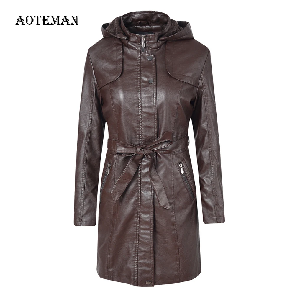 Autumn Winter Coat Women 2020 Casual Solid PU Leather Long Thick Coat Female Vintage Slim Hooded Black Biker Jackets Coats Belt
Autumn Winter Coat Women 2020 Casual Solid PU Leather Long Thick Coat Female Vintage Slim Hooded Black Biker Jackets Coats Belt