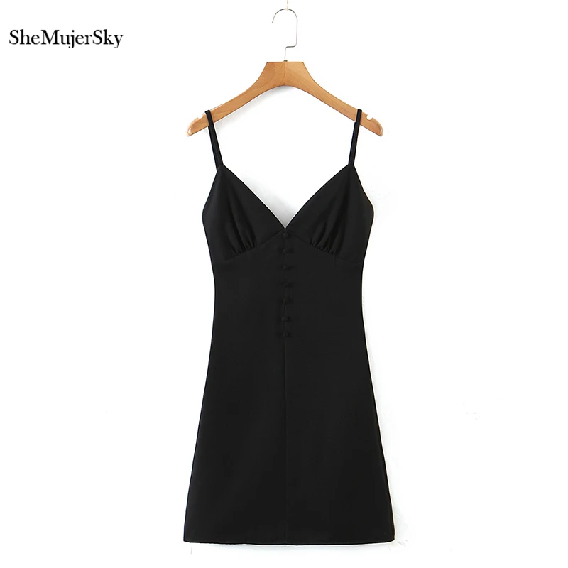 SheMujerSky Summer Black Camisole Dress 2021 V-neck Sleeveless A-line Mini Dresses Party Dress vestidos
SheMujerSky Summer Black Camisole Dress 2021 V-neck Sleeveless A-line Mini Dresses Party Dress vestidos