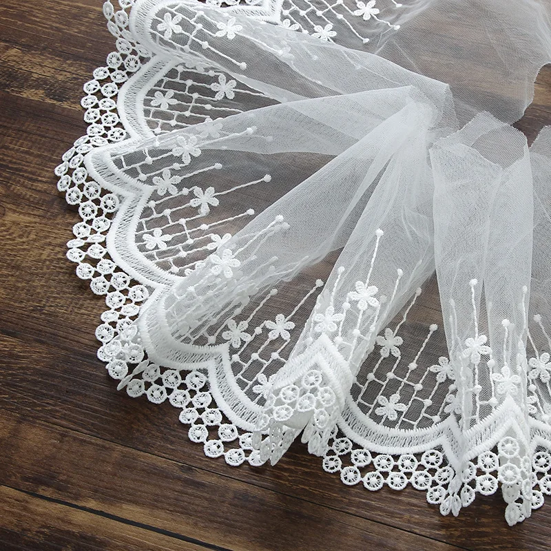 15Yards White Lace Fabric 16cm Trim Applique DIY Handmade Mesh Net Ribbon Wedding Dress Clothes Accessories
15Yards White Lace Fabric 16cm Trim Applique DIY Handmade Mesh Net Ribbon Wedding Dress Clothes Accessories