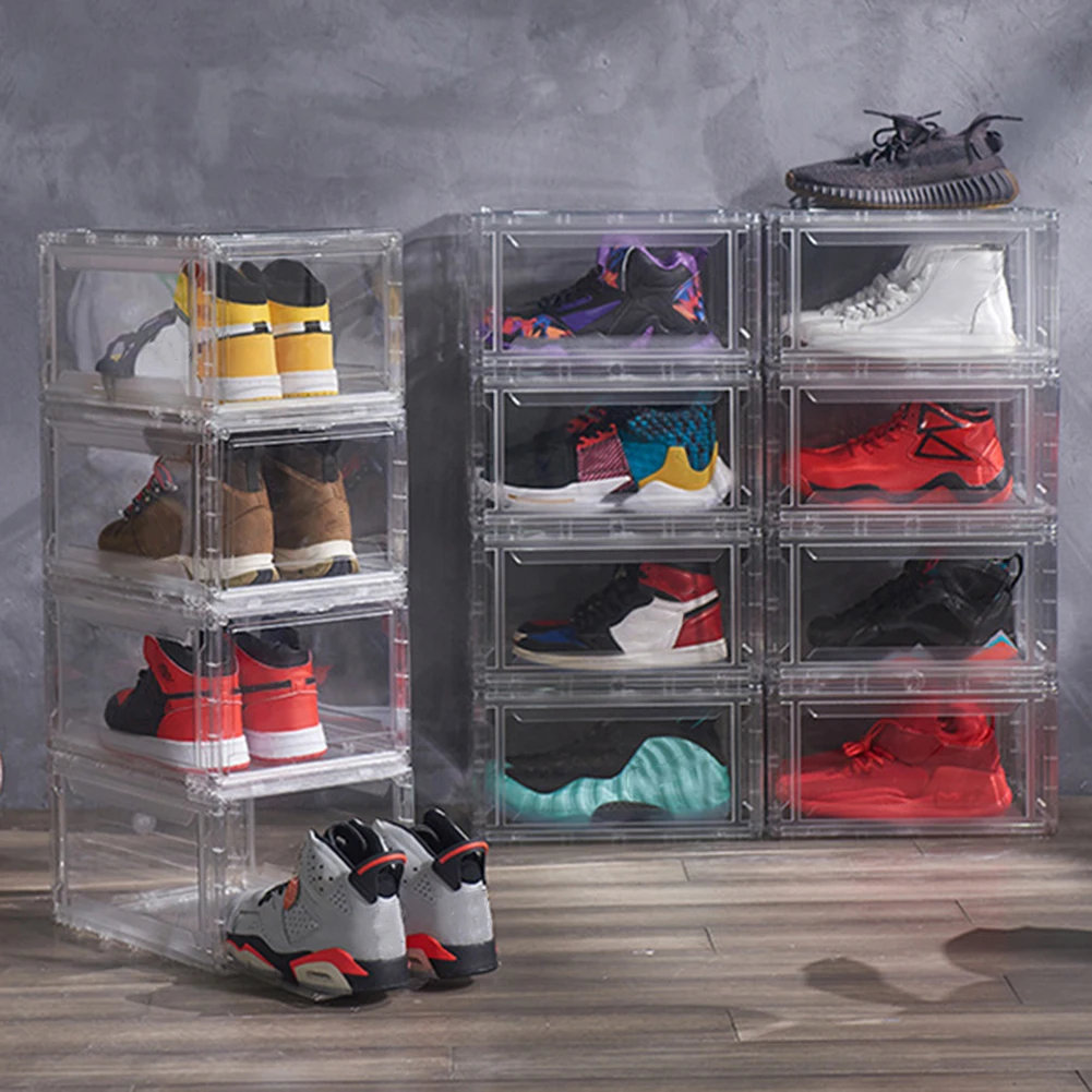 Home Shoes Box Foldable Clear Shoes Storage Box Plastic Stackable Shoe Organizer Stackable Stacking Space Saving
Home Shoes Box Foldable Clear Shoes Storage Box Plastic Stackable Shoe Organizer Stackable Stacking Space Saving