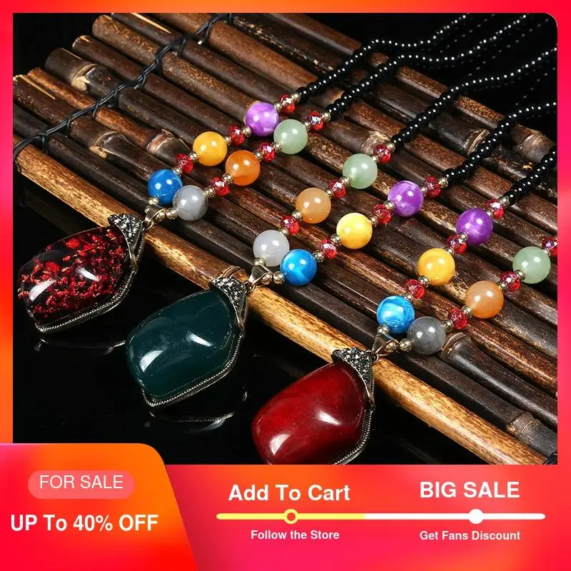 Vintage Resin Necklace women Long Ethnic Statement necklace pendant rosary Beads Necklaces Fashion femme 2019 Jewelry Dropship
Vintage Resin Necklace women Long Ethnic Statement necklace pendant rosary Beads Necklaces Fashion femme 2019 Jewelry Dropship