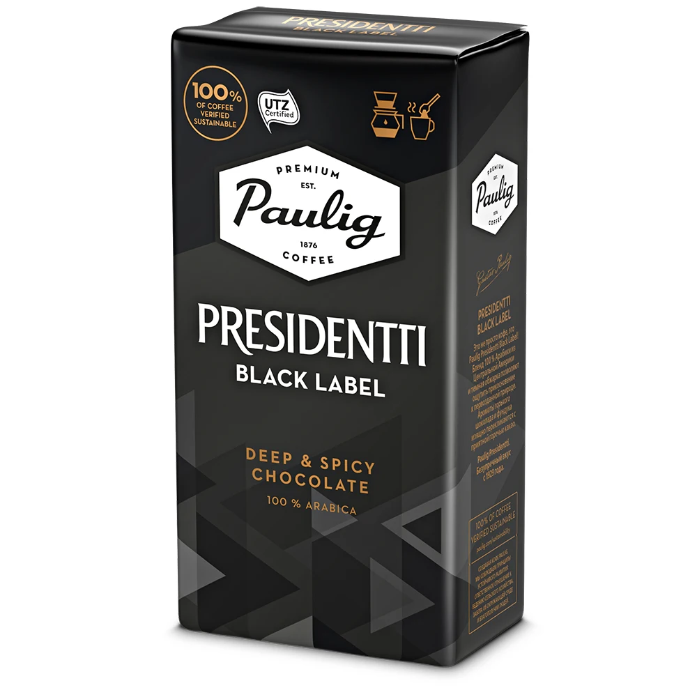 Кофе молотый Paulig Presidentti Black Label 250 г | Продукты
