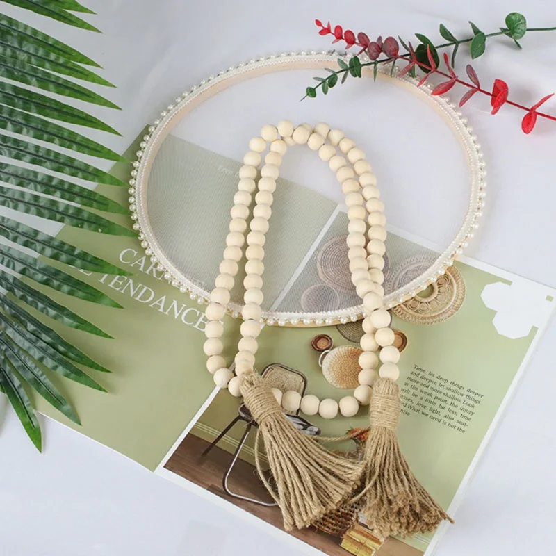 Wood Bead Garland With Tassels Farmhouse Rustic Wall Decorative Ornament Woven Wall Hanging Decorations
Wood Bead Garland With Tassels Farmhouse Rustic Wall Decorative Ornament Woven Wall Hanging Decorations