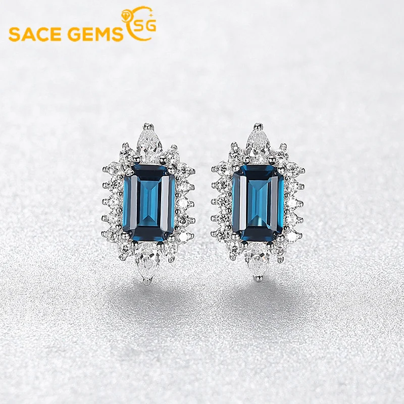 SACE GEMS Fashion Jewelry Earrings for Women 100% 925 Sterling Silver Blue Gems Stud EarringsWedding Party Fine Jewelry Eardrop
SACE GEMS Fashion Jewelry Earrings for Women 100% 925 Sterling Silver Blue Gems Stud EarringsWedding Party Fine Jewelry Eardrop