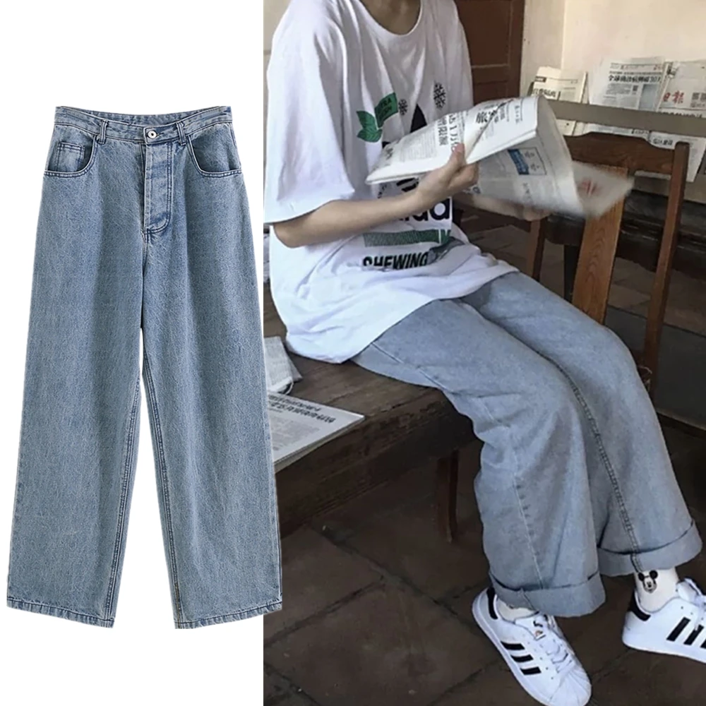 2021 Spring Autumn New Korean Style Loose Straight Jeans Women's Large Size Fat mm Draping Slimming and Wide Leg Mop
2021 Spring Autumn New Korean Style Loose Straight Jeans Women's Large Size Fat mm Draping Slimming and Wide Leg Mop