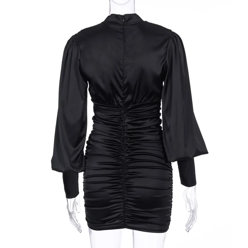 BacklakeGirls Gray Satin Wrap Pleated Hollow Out Club Dress Black High Neck Long Sleeve Party Women Cocktail Dress
BacklakeGirls Gray Satin Wrap Pleated Hollow Out Club Dress Black High Neck Long Sleeve Party Women Cocktail Dress
