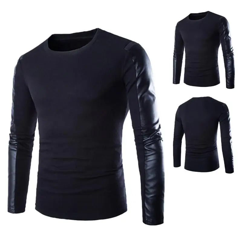 Brands Designer Autumn Winter Mens Sweaters Patchwork Long Leather Sleeve O Neck Jumpers Pullovers Male Christmas Sweater
Brands Designer Autumn Winter Mens Sweaters Patchwork Long Leather Sleeve O Neck Jumpers Pullovers Male Christmas Sweater