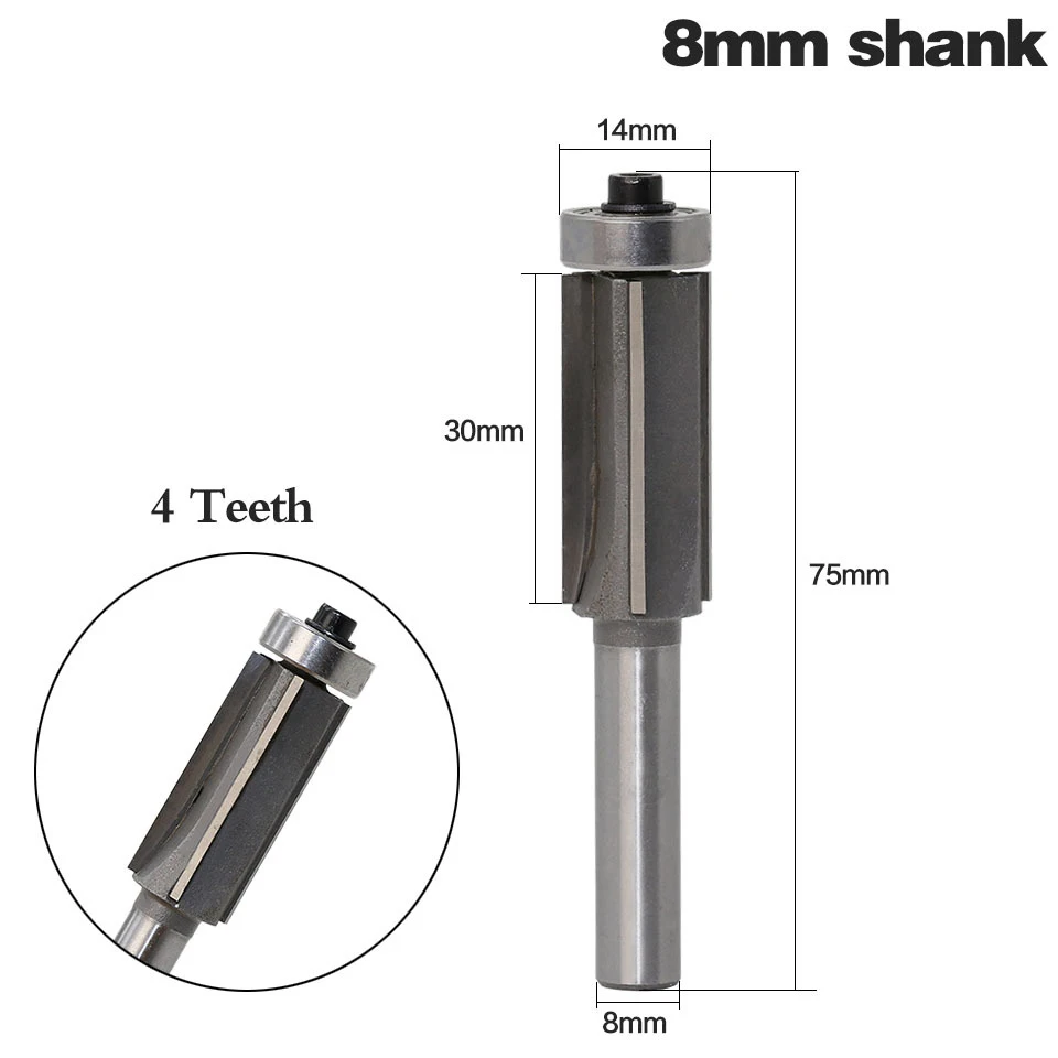

Концевая фреза 8 мм хвостовик 4-зубы Концевая Пазовая узор фреза для вырезания по подшипник деревообрабатывающие фрезы