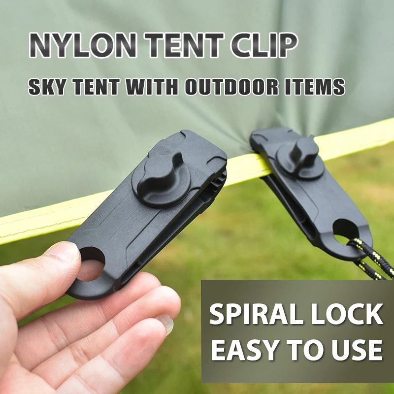 10pcs/set Outdoor Camping Hiking Tent Awning Canopy Clamp Gripper Tarp Windproof Nylon Snap Clips Tighten Tools
10pcs/set Outdoor Camping Hiking Tent Awning Canopy Clamp Gripper Tarp Windproof Nylon Snap Clips Tighten Tools