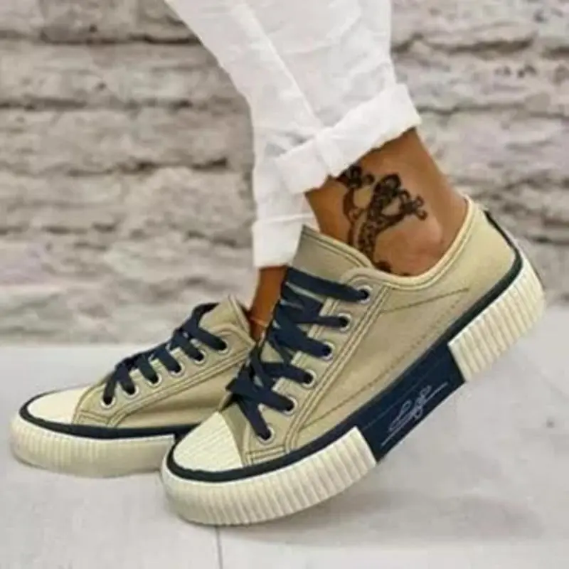 Women Four Seasons Trend Lace Up Canvas Thick Bottom Flat Heel Casual Shoes Simple Versatile Popular Women Casual Shoes KN135
Women Four Seasons Trend Lace Up Canvas Thick Bottom Flat Heel Casual Shoes Simple Versatile Popular Women Casual Shoes KN135